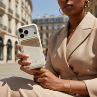 White iPhone Case with Card Holder Two Colors