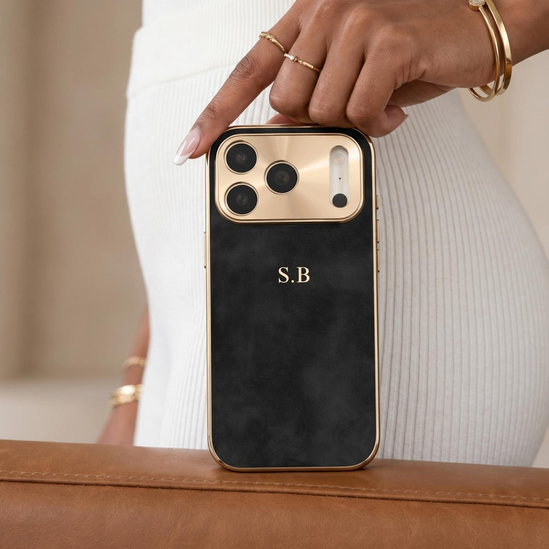 Luxury Lambskin Leather Custom iPhone Case