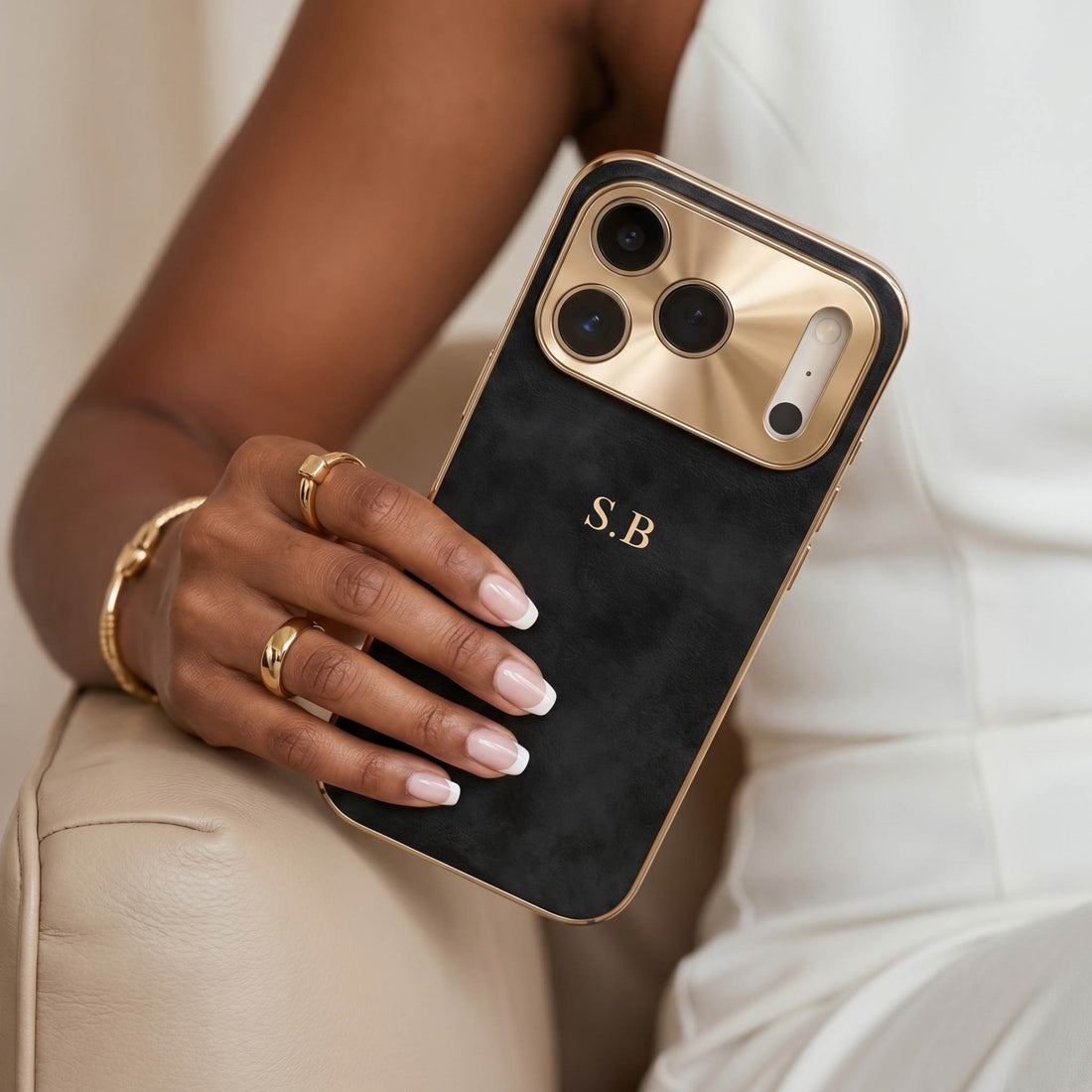 Luxury Lambskin Leather Custom iPhone Case
