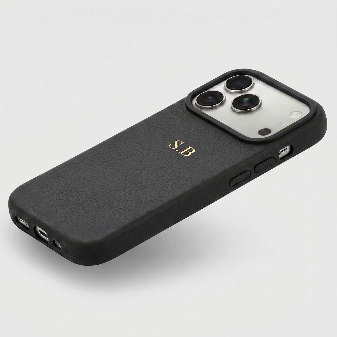 Black Magnetic Leather iPhone Case