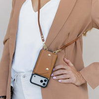 Brown Leather iPhone Case With Two Straps