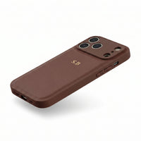 Brown Personalized Leather iPhone Case