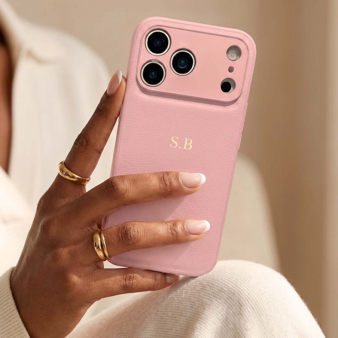 Pink Leather iPhone Case