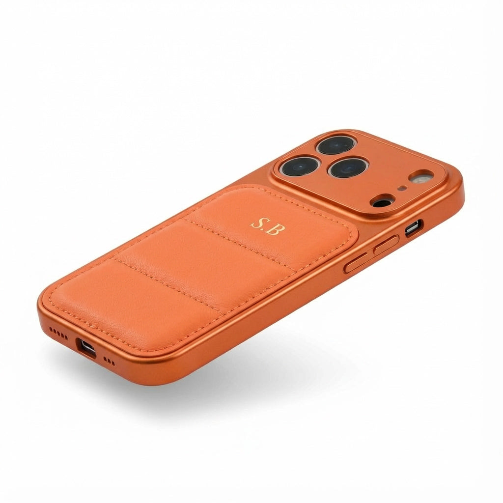 Orange Personalized iPhone Leather Case Orange Personalized iPhone Leather Case