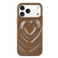 Beige 3D Heart Design iPhone Case