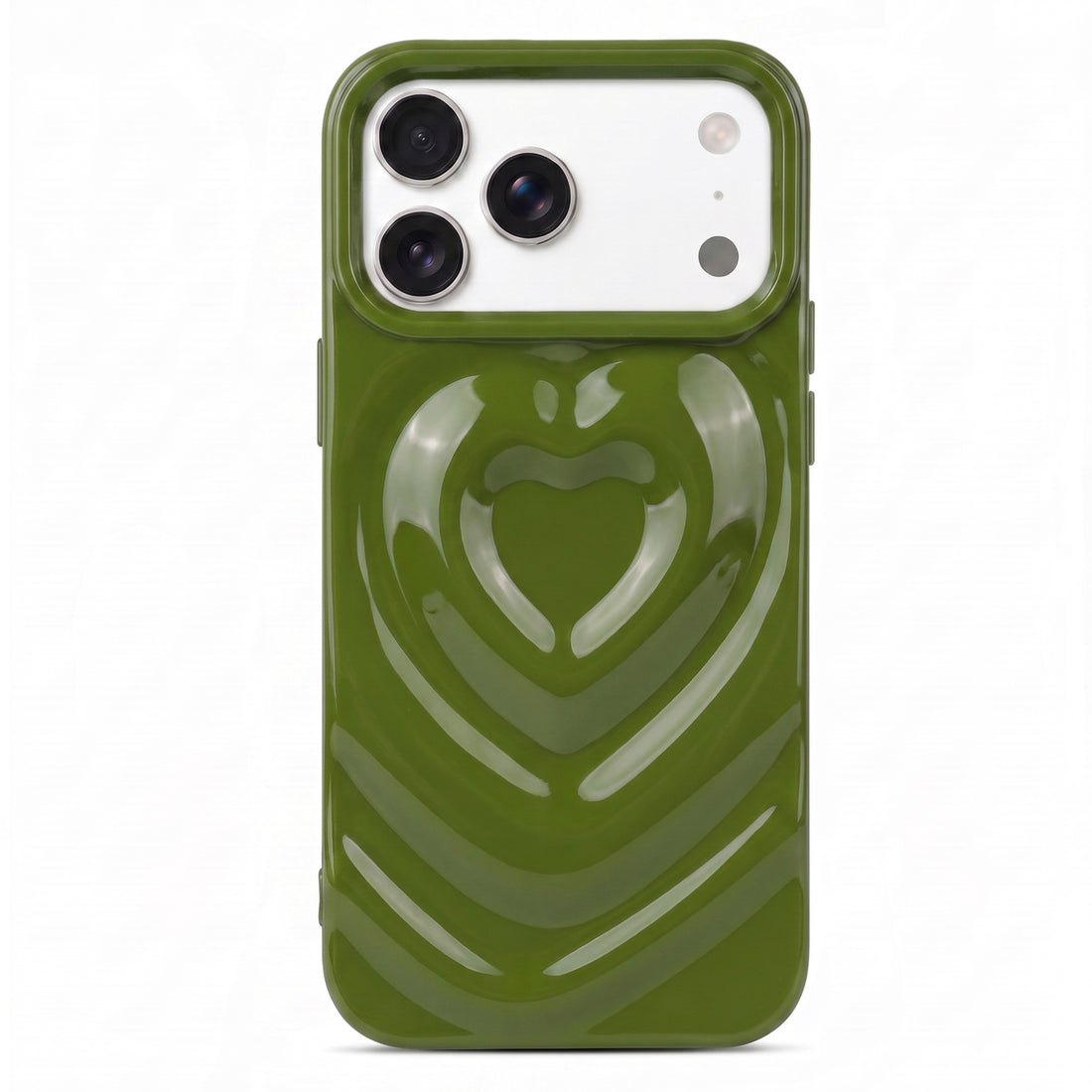 Green 3D Heart Design iPhone Case