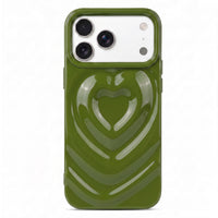 Green 3D Heart Design iPhone Case