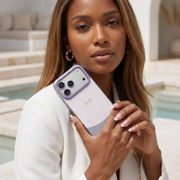 Lavender Two-Tone Monogrammed Leather iPhone Case