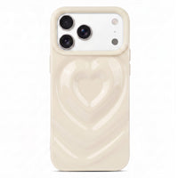 White 3D Heart Design iPhone Case