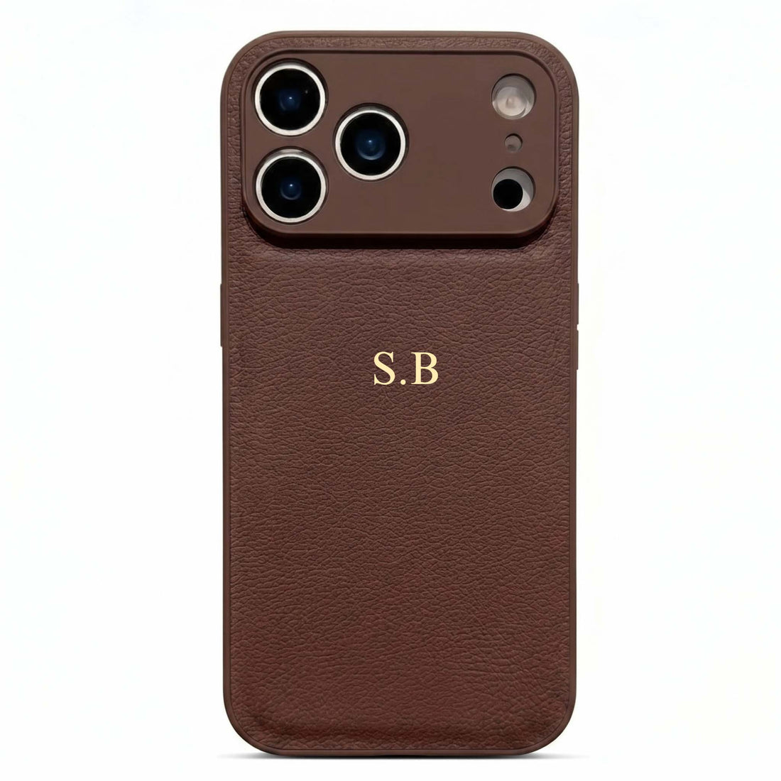 Brown Personalized Leather iPhone Case