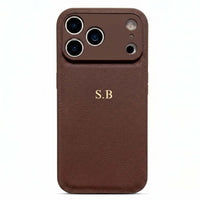 Brown Personalized Leather iPhone Case