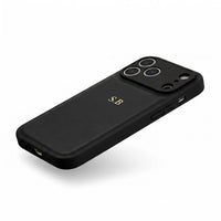Black Personalized Leather iPhone Case