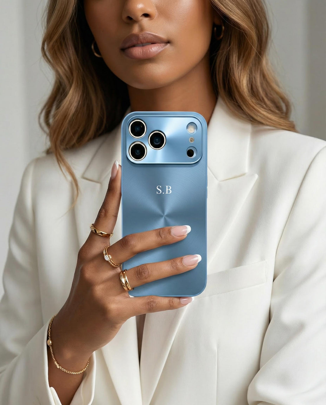 Blue Flashy Alu iPhone Case