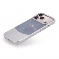 Light blue Two-Tone Monogrammed Leather iPhone Case