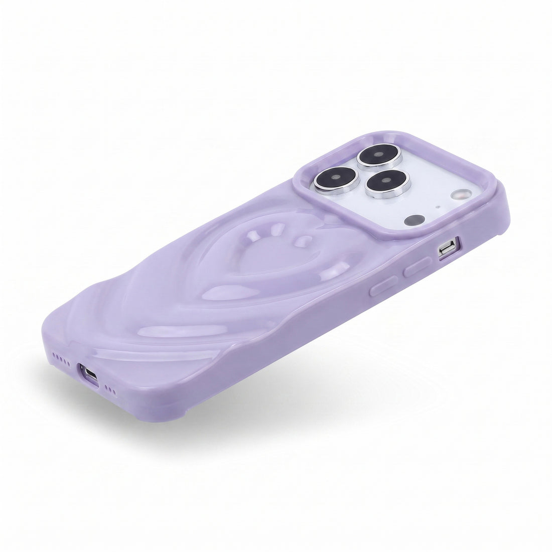 Purple 3D Heart Design iPhone Case