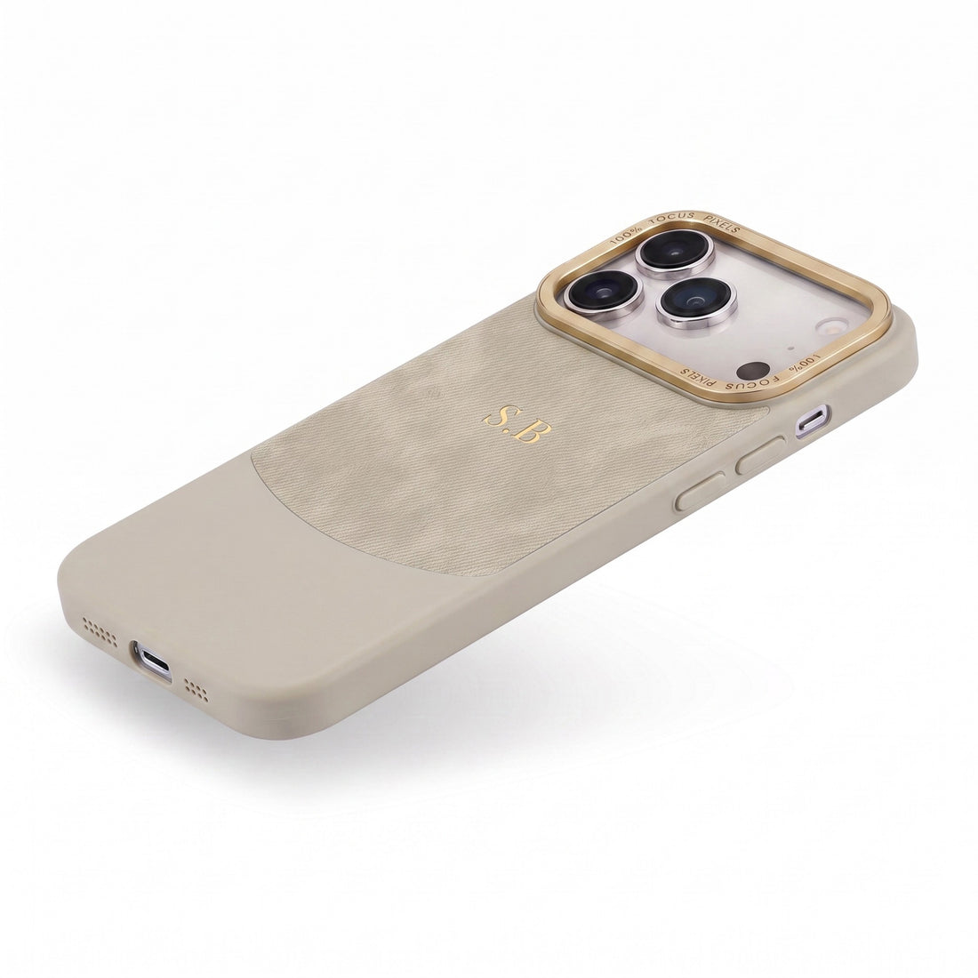 Light green Two-Tone Monogrammed Leather iPhone Case