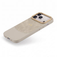 Light green Two-Tone Monogrammed Leather iPhone Case
