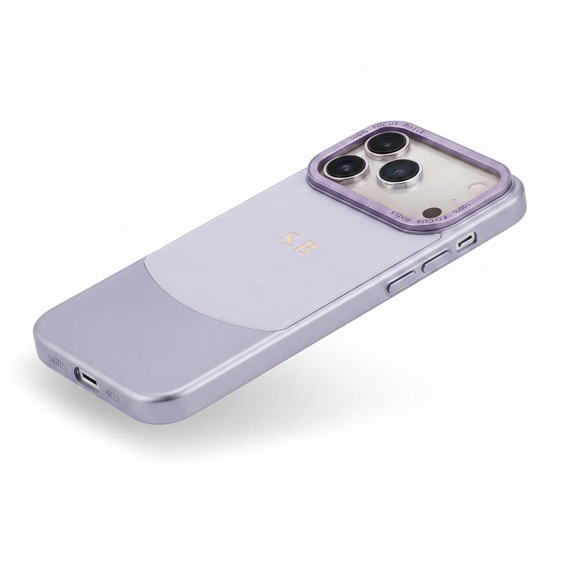 Lavender Two-Tone Monogrammed Leather iPhone Case