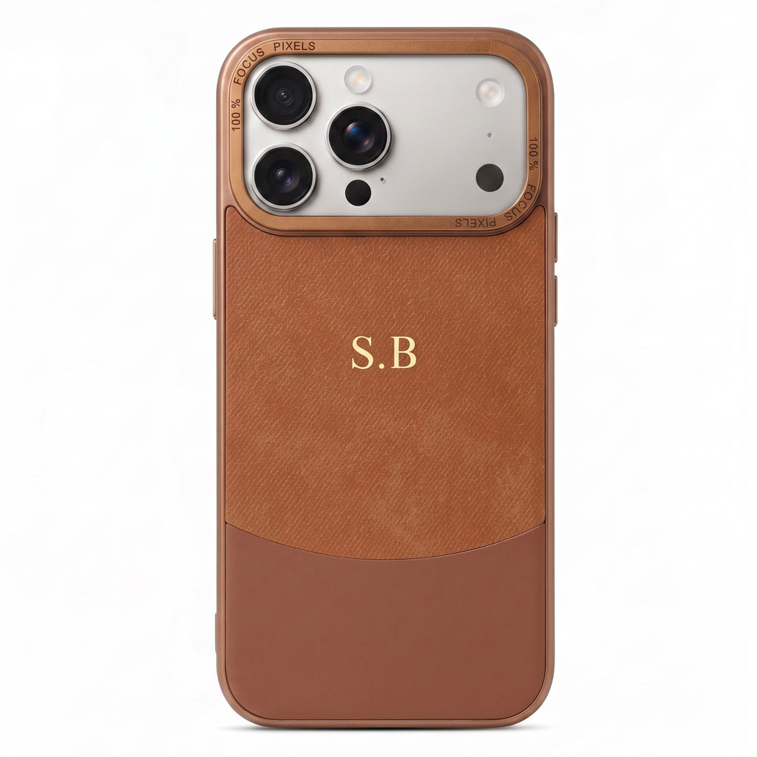 Brown Two-Tone Monogrammed Leather iPhone Case