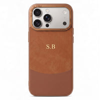Brown Two-Tone Monogrammed Leather iPhone Case