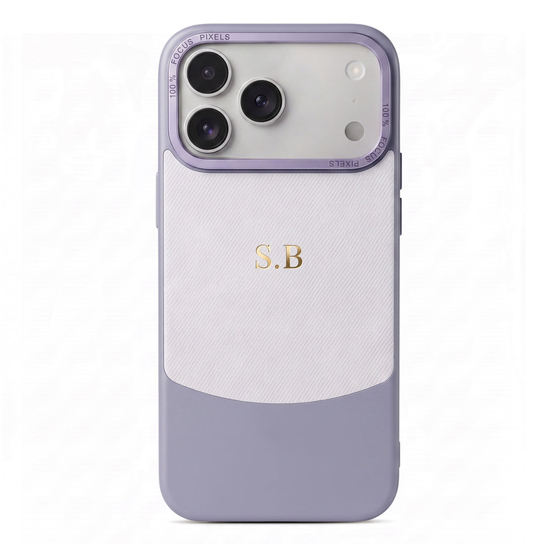 Lavender Two-Tone Monogrammed Leather iPhone Case