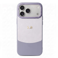 Lavender Two-Tone Monogrammed Leather iPhone Case