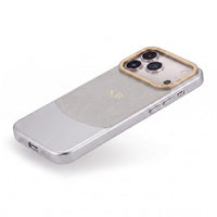 Gray Two-Tone Monogrammed Leather iPhone Case