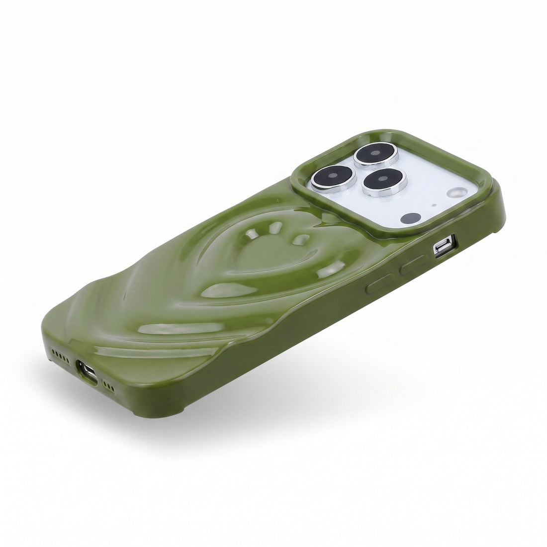 Green 3D Heart Design iPhone Case