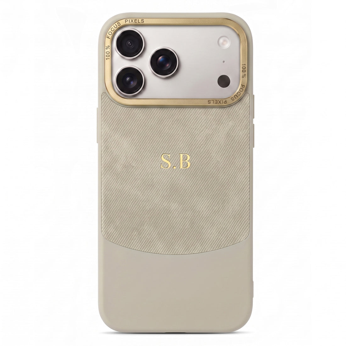 Light green Two-Tone Monogrammed Leather iPhone Case