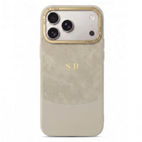 Light green Two-Tone Monogrammed Leather iPhone Case