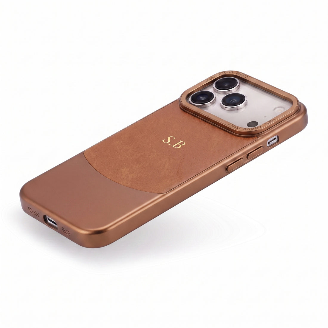 Brown Two-Tone Monogrammed Leather iPhone Case