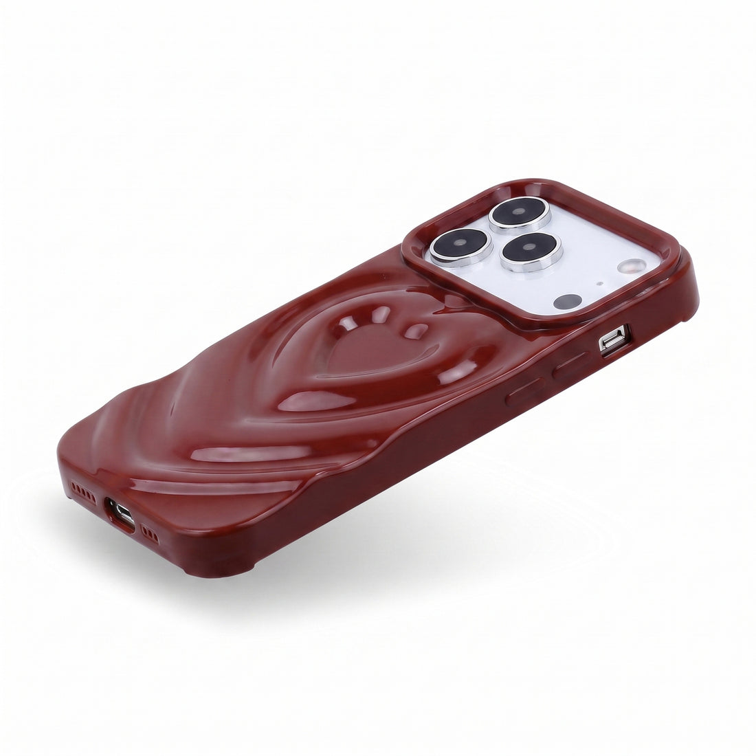 Wine 3D Heart Design iPhone Case