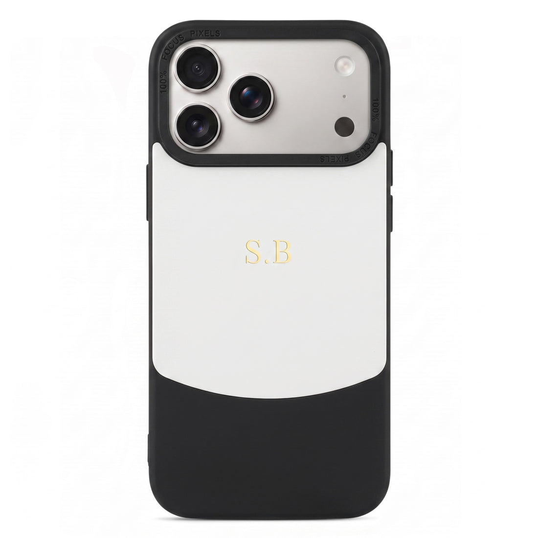 White&Black Two-Tone Monogrammed Leather iPhone Case
