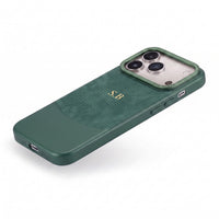 Green Two-Tone Monogrammed Leather iPhone Case