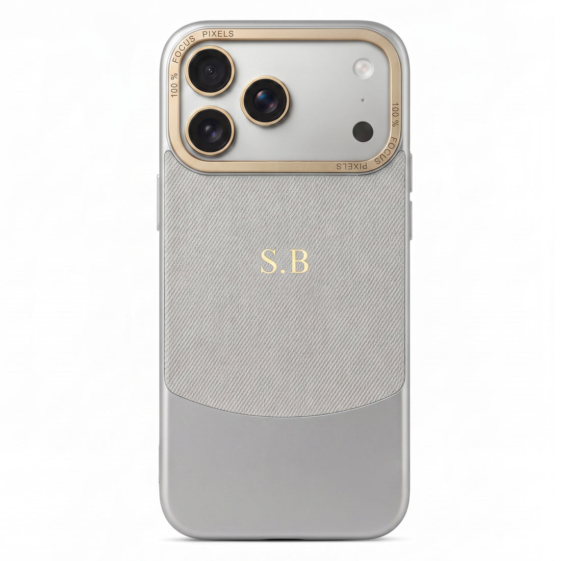 Gray Two-Tone Monogrammed Leather iPhone Case