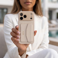White Leather iPhone Case With Card Holder