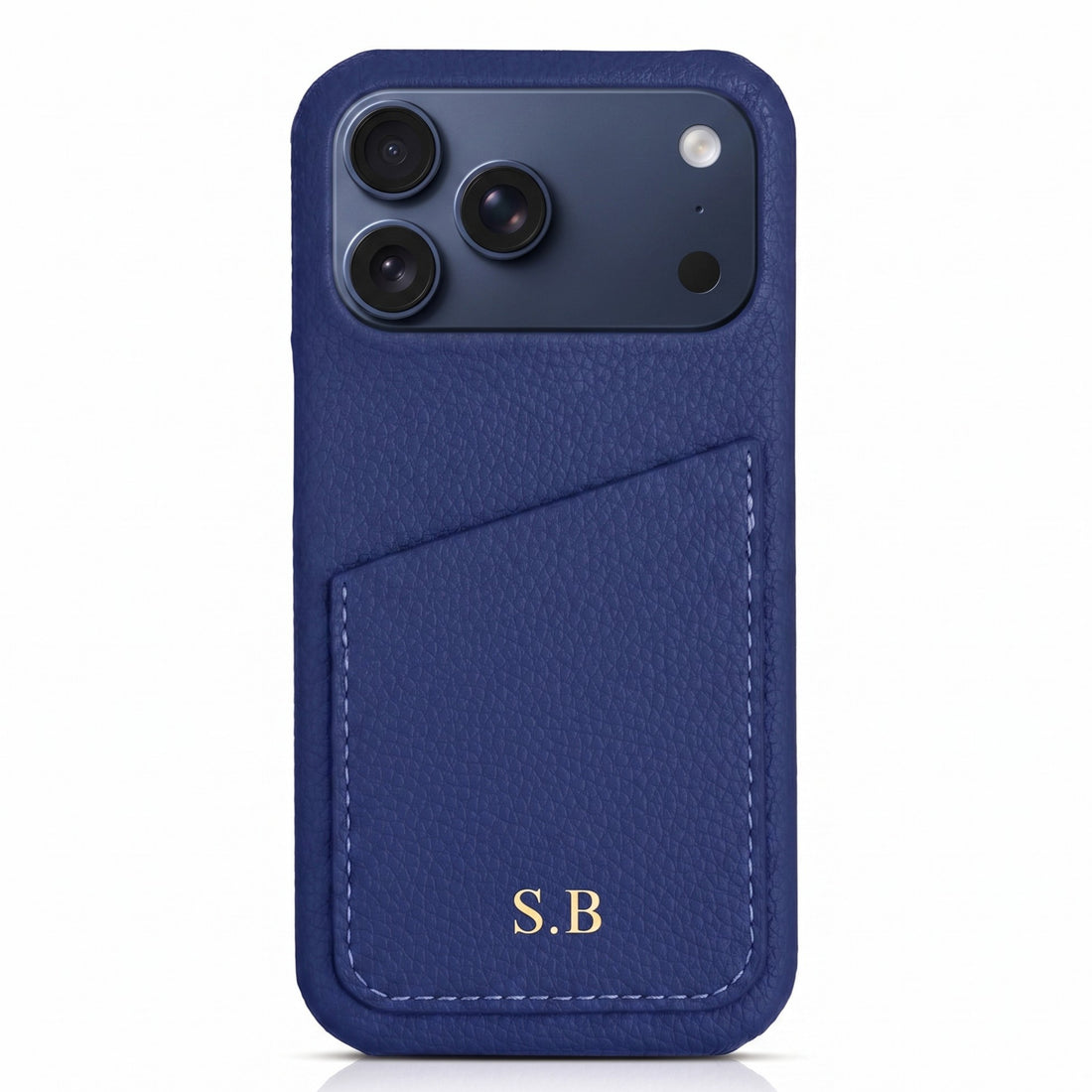 Blue Card Holder Leather iPhone Case