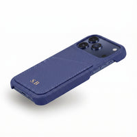 Blue Card Holder Leather iPhone Case