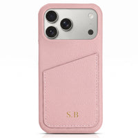 Light Blue Card Holder Leather iPhone Case