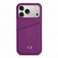 Purple Card Holder Leather iPhone Case