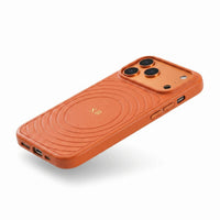 Orange Personalized Magnetic iPhone Case With Leather