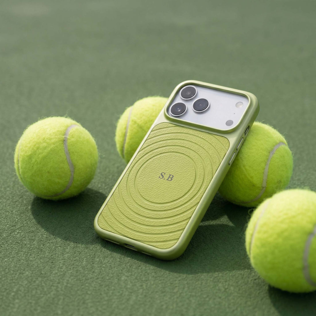 Green Personalized Magnetic iPhone Case With Leather