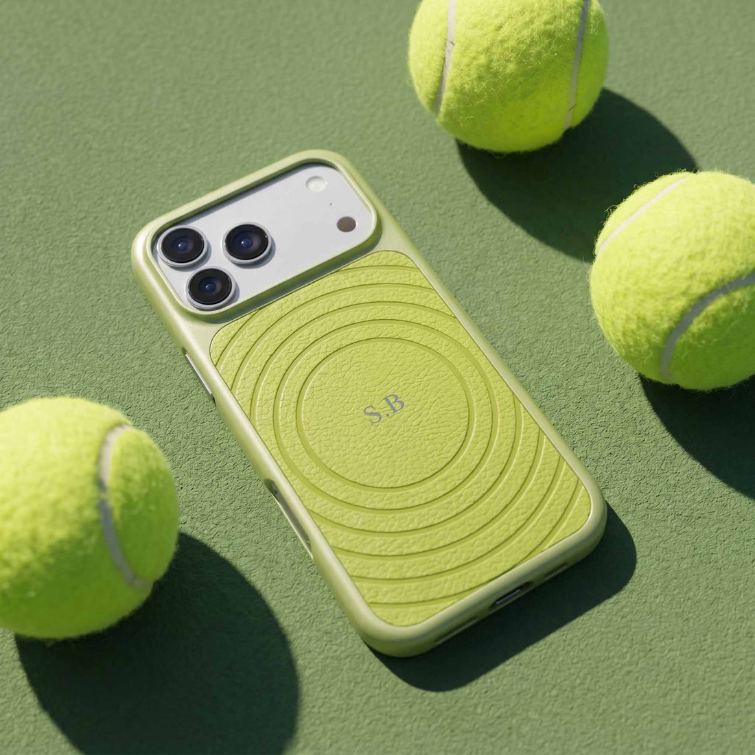 Green Personalized Magnetic iPhone Case With Leather