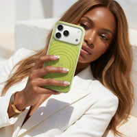 Green Personalized Magnetic iPhone Case With Leather
