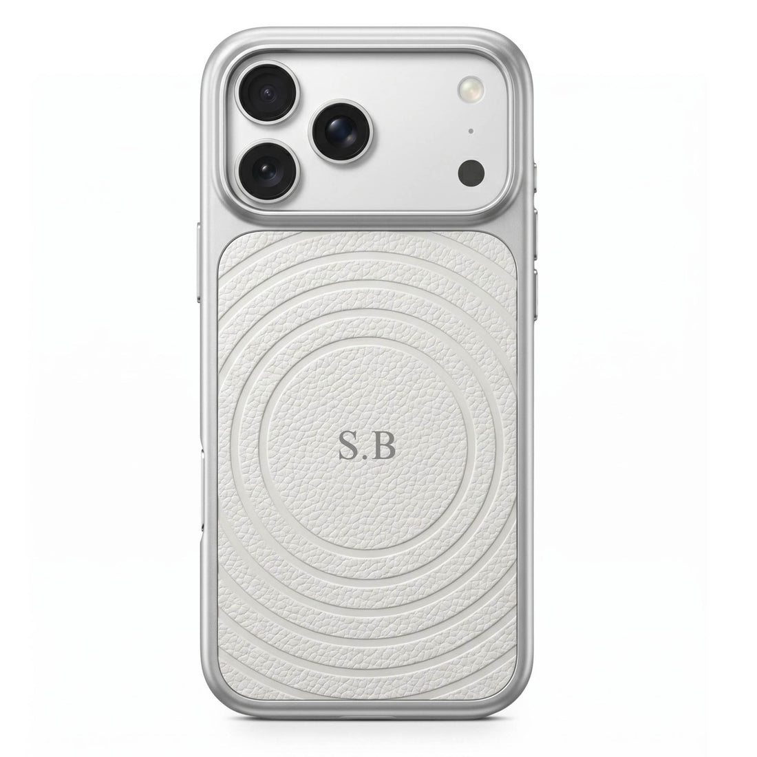 White Personalized Magnetic iPhone Case With Leather