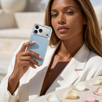 Blue Personalized Magnetic iPhone Case With Leather