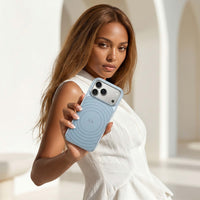 Blue Personalized Magnetic iPhone Case With Leather