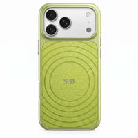 Green Personalized Magnetic iPhone Case With Leather