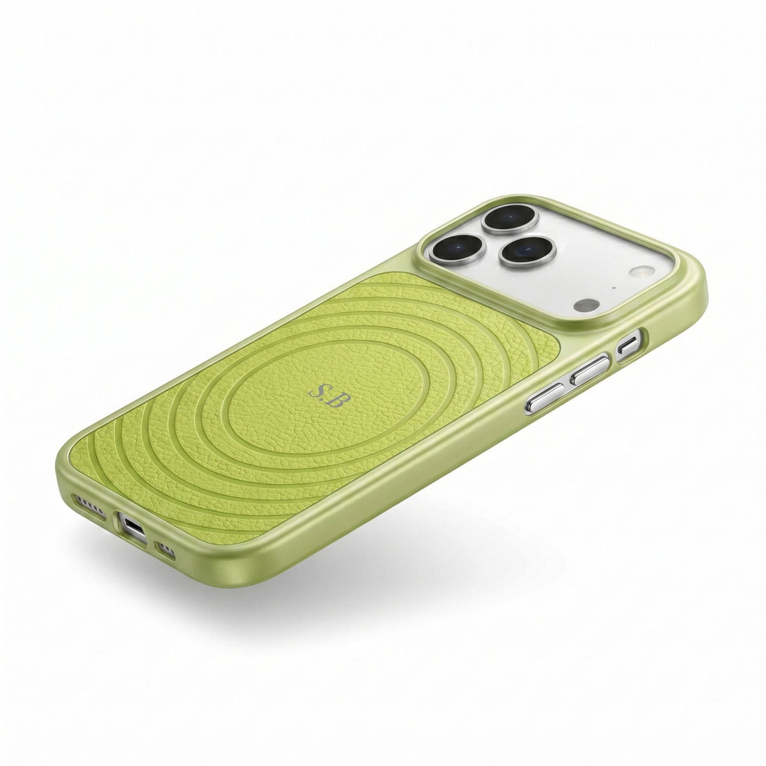 Green Personalized Magnetic iPhone Case With Leather