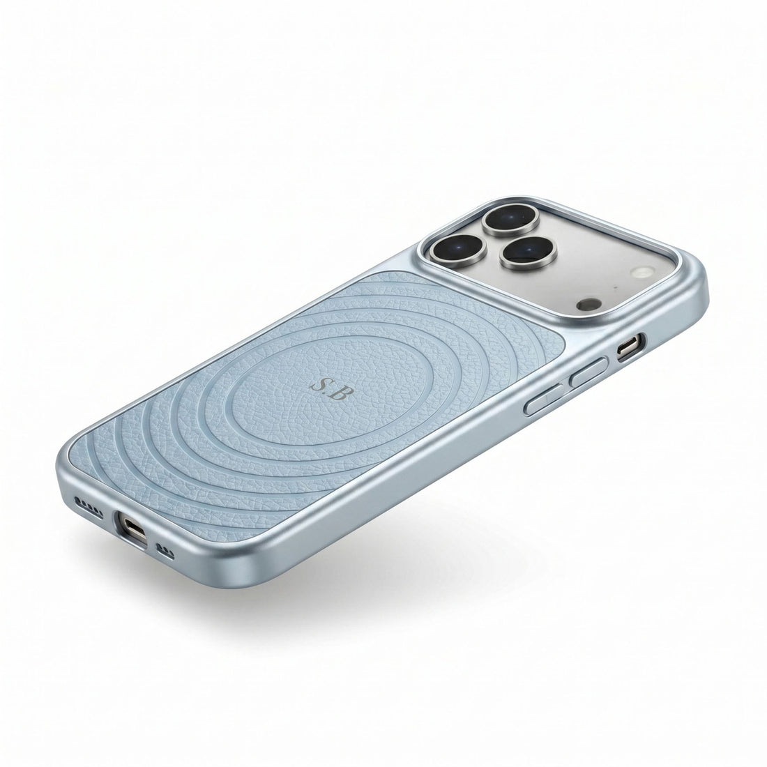 Blue Personalized Magnetic iPhone Case With Leather